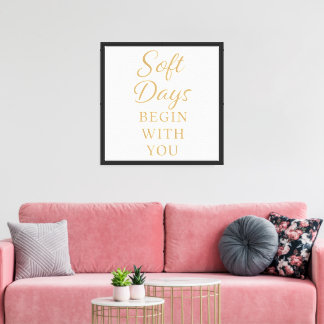 Minimalistisches gemütliches Zitatposter – „Sanfte Leinwanddruck