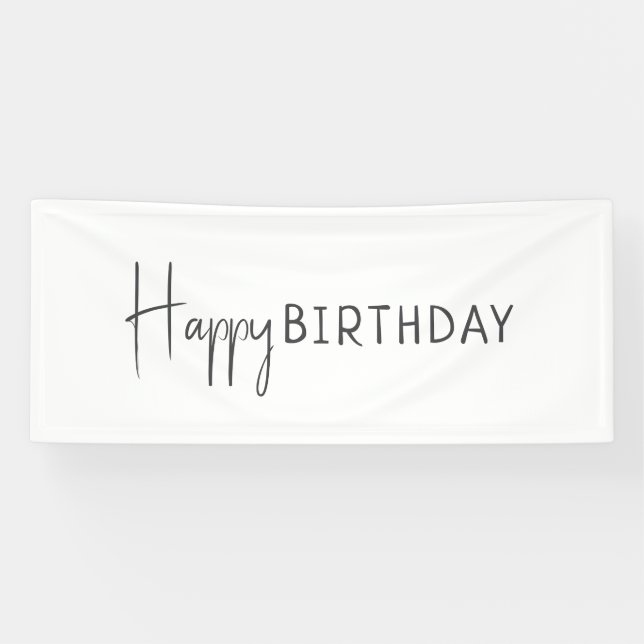 Minimalistisches Gender Neutral Happy Birthday Banner (Horizontal)