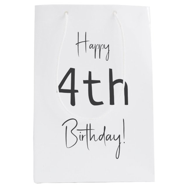 Minimalistisches Gender Neutral Happy Birthday mit Mittlere Geschenktüte (Vorderseite)