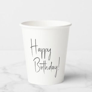 Minimalistisches Gender Neutral Happy Birthday Pappbecher
