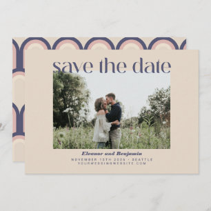 Minimalistisches geometrisches Blush Blue Foto Mod Save The Date