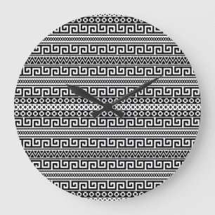 Minimalistisches geometrisches Labyrinth Linien Sc Große Wanduhr
