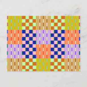 Minimalistisches geometrisches Retro-Muster Postkarte