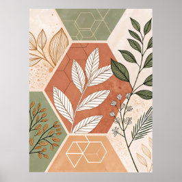 Minimalistisches geometrisches und botanisches Pos Poster