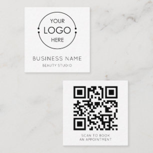 Minimalistisches Geschäftslogo QR-Code-Scan zum Bu Quadratische Visitenkarte