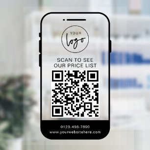 Minimalistisches Geschäftslogo-Scan-Preisliste QR- Fensteraufkleber