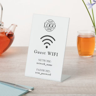 Minimalistisches Geschäftslogo WLAN-Passwort & Net Sockelschild