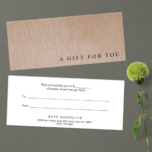 Minimalistisches Geschenkzertifikat