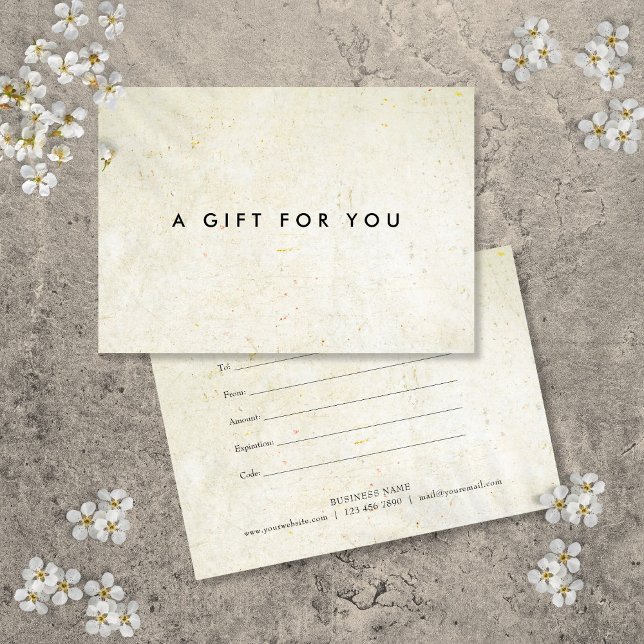 Minimalistisches Geschenkzertifikat für antike Boh (Minimalist Antique Boho Gift Certificate)