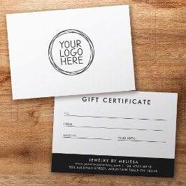 Minimalistisches Geschenkzertifikat für Ihr Logo h