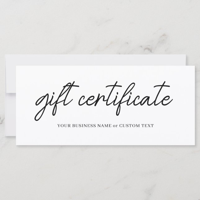 Minimalistisches Geschenkzertifikat für kleine Unt (Vorderseite)