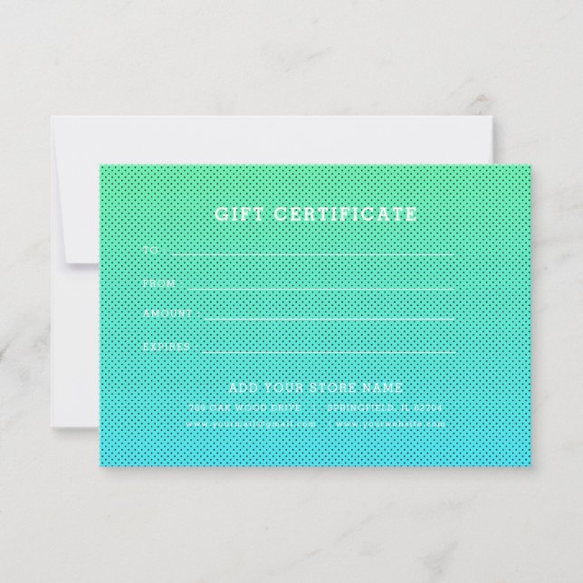 Minimalistisches Geschenkzertifikat mit Logo (Vorderseite)