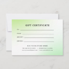 Minimalistisches Geschenkzertifikat mit Logo
