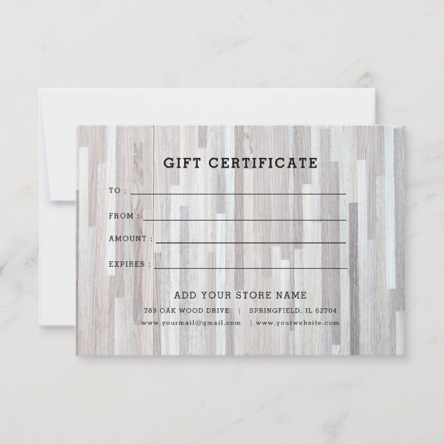 Minimalistisches Geschenkzertifikat mit Logo (Vorderseite)