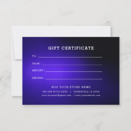 Minimalistisches Geschenkzertifikat mit Logo