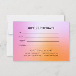 Minimalistisches Geschenkzertifikat mit Logo