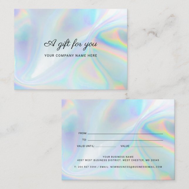 Minimalistisches Geschenkzertifikat Visitenkarte (Vorne/Hinten)