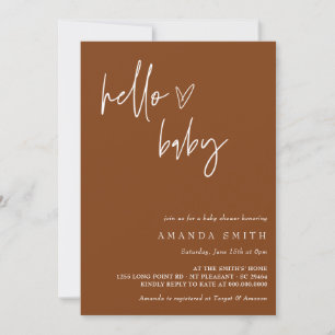 Minimalistisches Geschlecht Neutral Boho Hallo Bab Einladung