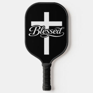 Minimalistisches Gesegnetes-Kreuz-Christenglaubens Pickleball Schläger