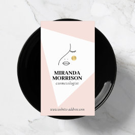 Minimalistisches Gesicht Beauty Logo Kosmetologe P Visitenkarte