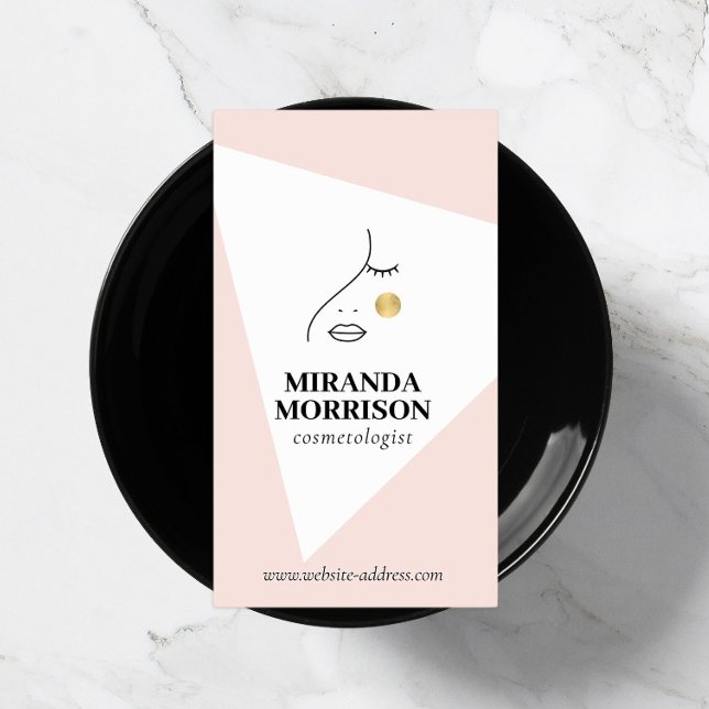 Minimalistisches Gesicht Beauty Logo Kosmetologe P Visitenkarte (Von Creator hochgeladen)
