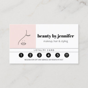 Minimalistisches Gesicht Beauty Logo Makeup Künstl Visitenkarte