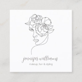 Minimalistisches Gesicht Beauty Logo Makeust Künst Quadratische Visitenkarte