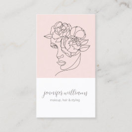 Minimalistisches Gesicht Beauty Logo Makeust Künst Visitenkarte