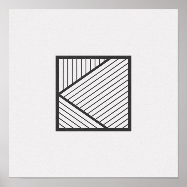 Minimalistisches gestreiftes, schwarzes und weißes poster (Vorne)