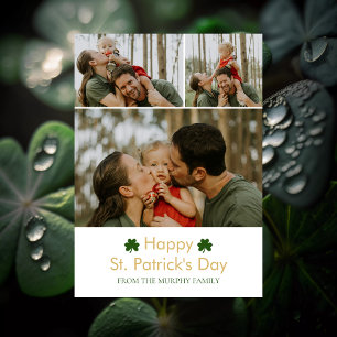 Minimalistisches Glück Kleeblatt st. Patrick's Day Feiertagskarte