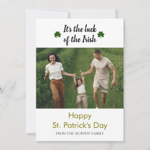 Minimalistisches Glück Kleeblatt st. Patrick's Day Feiertagskarte