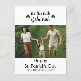 Minimalistisches Glück Kleeblatt st. Patrick's Day Feiertagspostkarte