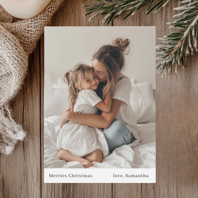 Minimalistisches Glück Weihnachten und Foto Weihna Einladung (Von Creator hochgeladen)