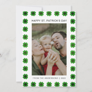 Minimalistisches Glücksklee St. Patrick's Day Foto Feiertagskarte