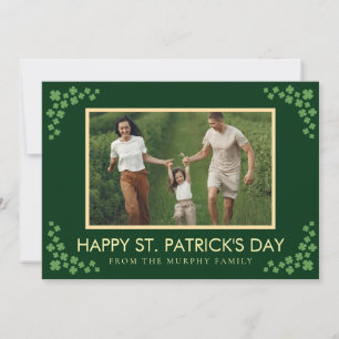 Minimalistisches Glücksklee St. Patrick's Day Foto Feiertagskarte