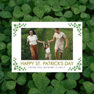 Minimalistisches Glücksklee St. Patrick's Day Foto Feiertagskarte