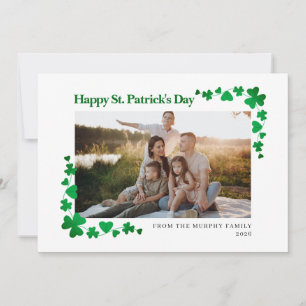 Minimalistisches Glücksklee St. Patrick's Day Foto Feiertagskarte