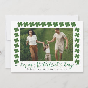 Minimalistisches Glücksklee St. Patrick's Day Foto Feiertagskarte