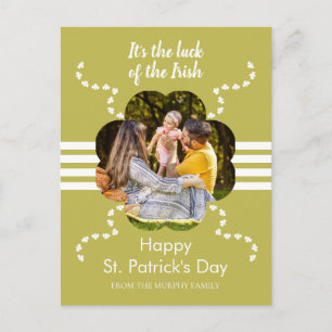 Minimalistisches Glücksklee St. Patrick's Day Foto Feiertagspostkarte