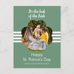 Minimalistisches Glücksklee St. Patrick's Day Foto Feiertagspostkarte