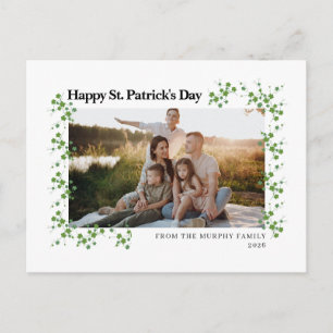 Minimalistisches Glücksklee St. Patrick's Day Foto Feiertagspostkarte