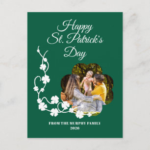 Minimalistisches Glücksklee St. Patrick's Day Foto Feiertagspostkarte