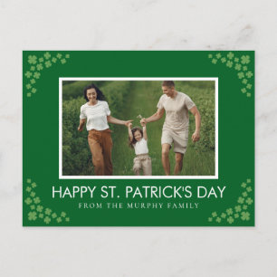 Minimalistisches Glücksklee St. Patrick's Day Foto Feiertagspostkarte
