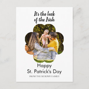 Minimalistisches Glücksklee St. Patrick's Day Foto Feiertagspostkarte