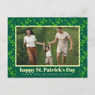 Minimalistisches Glücksklee St. Patrick's Day Foto Feiertagspostkarte