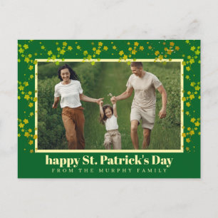 Minimalistisches Glücksklee St. Patrick's Day Foto Feiertagspostkarte