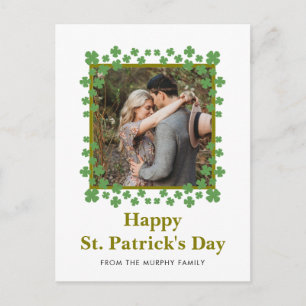 Minimalistisches Glücksklee St. Patrick's Day Foto Feiertagspostkarte