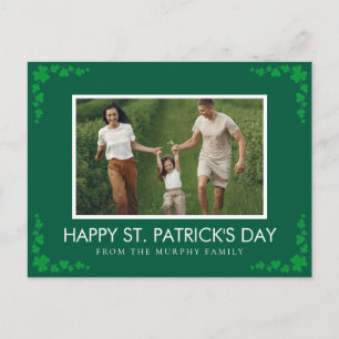 Minimalistisches Glückskleeblatt St. Patrick's Day Feiertagspostkarte