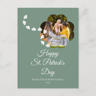 Minimalistisches Glückskleeblatt St. Patrick's Day Feiertagspostkarte