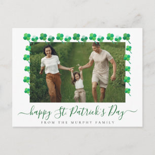 Minimalistisches Glückskleeblatt St. Patrick's Day Feiertagspostkarte